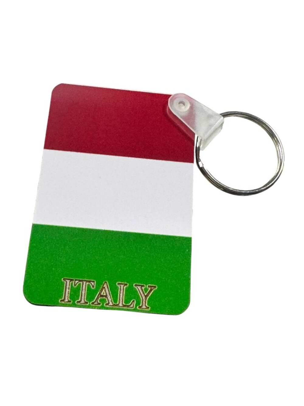 Italy Flag Keychain, Rectangular  Key Ring Souvenir